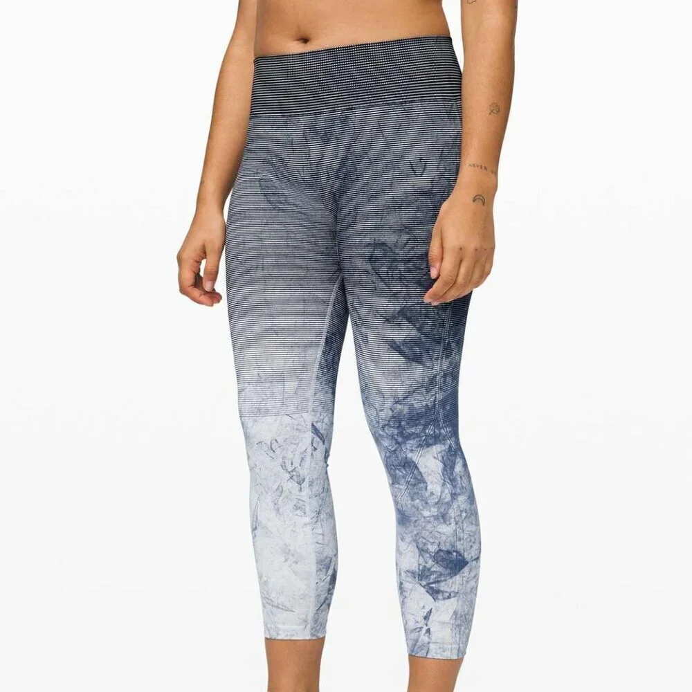 Lululemon Ebb to Train Bra Tight Leggings SET Wash White Black Luna 3035